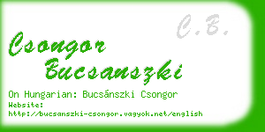 csongor bucsanszki business card