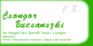 csongor bucsanszki business card